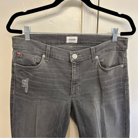 Hudson Krista Super Skinny Jeans Gray Denim Distressed Women’s Size 30 - Picture 4 of 12